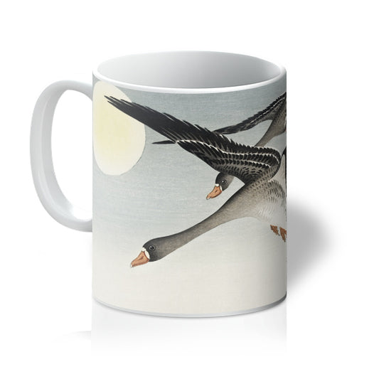 Birds at Full Moon | 11 oz White Mug