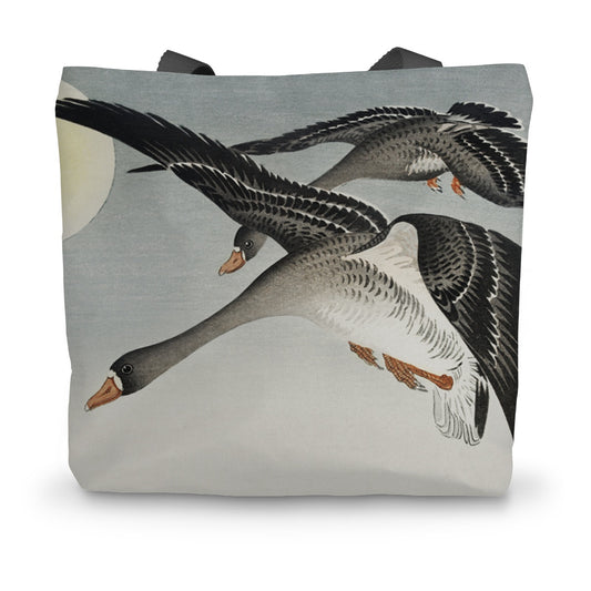 Birds at Full Moon Canvas - Tote Bag