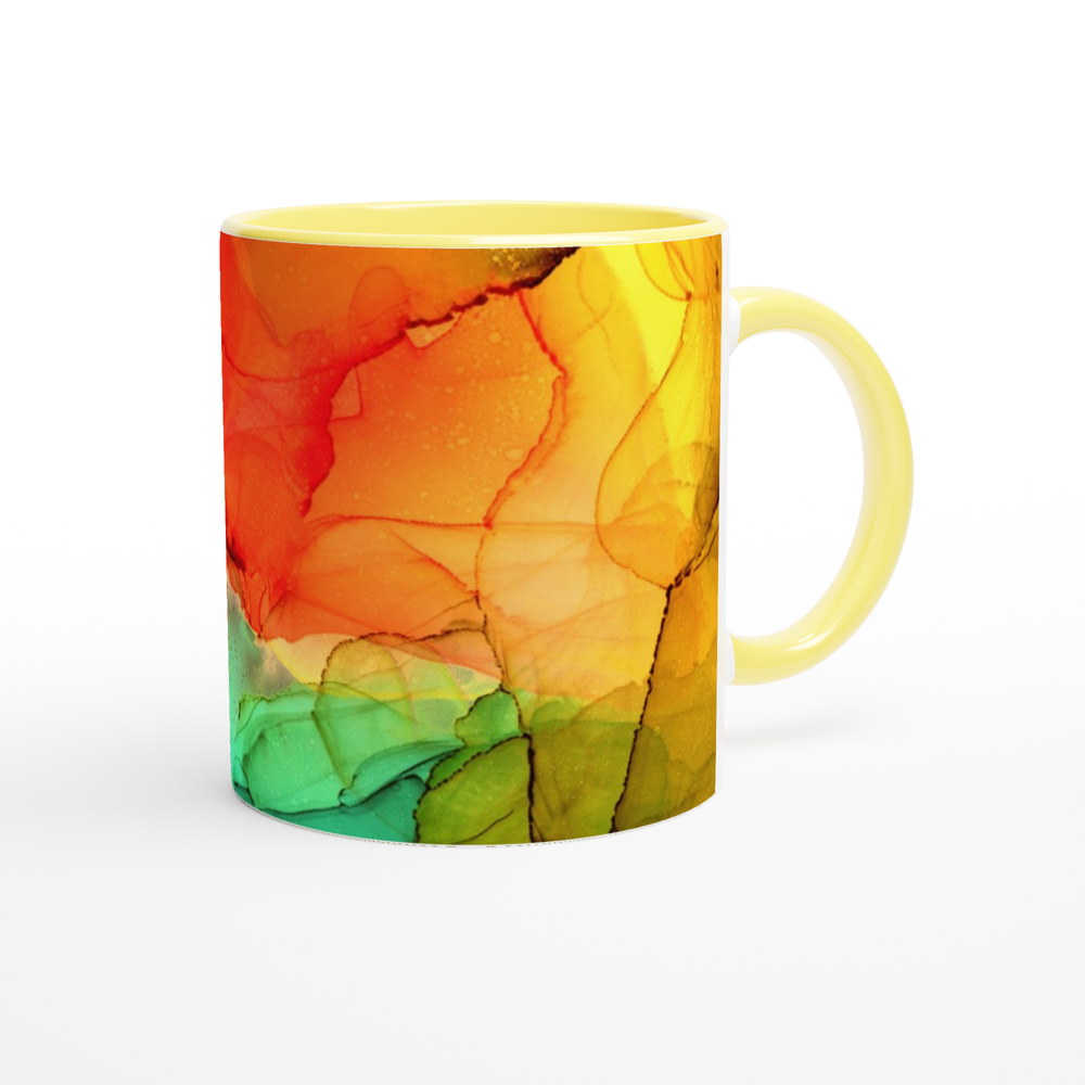 Whispy 4 | White 11oz Ceramic Mug with Color Inside