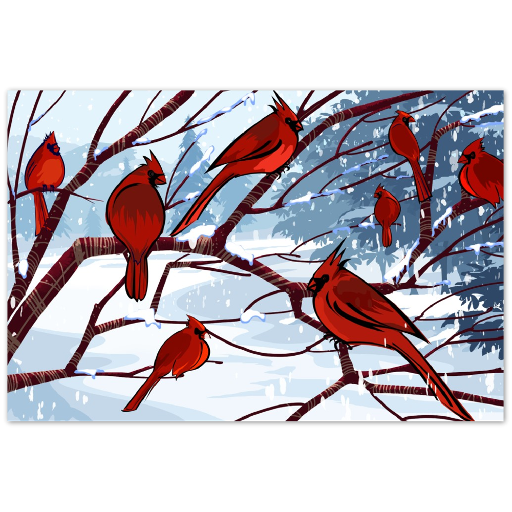 Red Cardinals | Aluminum Print