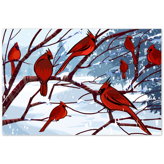 Red Cardinals | Aluminum Print