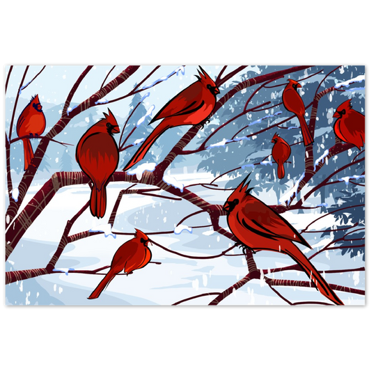 Red Cardinals | Aluminum Print