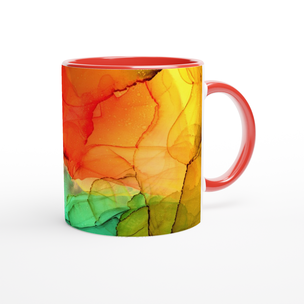 Whispy 4 | White 11oz Ceramic Mug with Color Inside