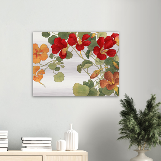 Nasturtium Flower | Brushed Aluminum Print